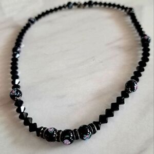 Elegant Black Beaded Necklace